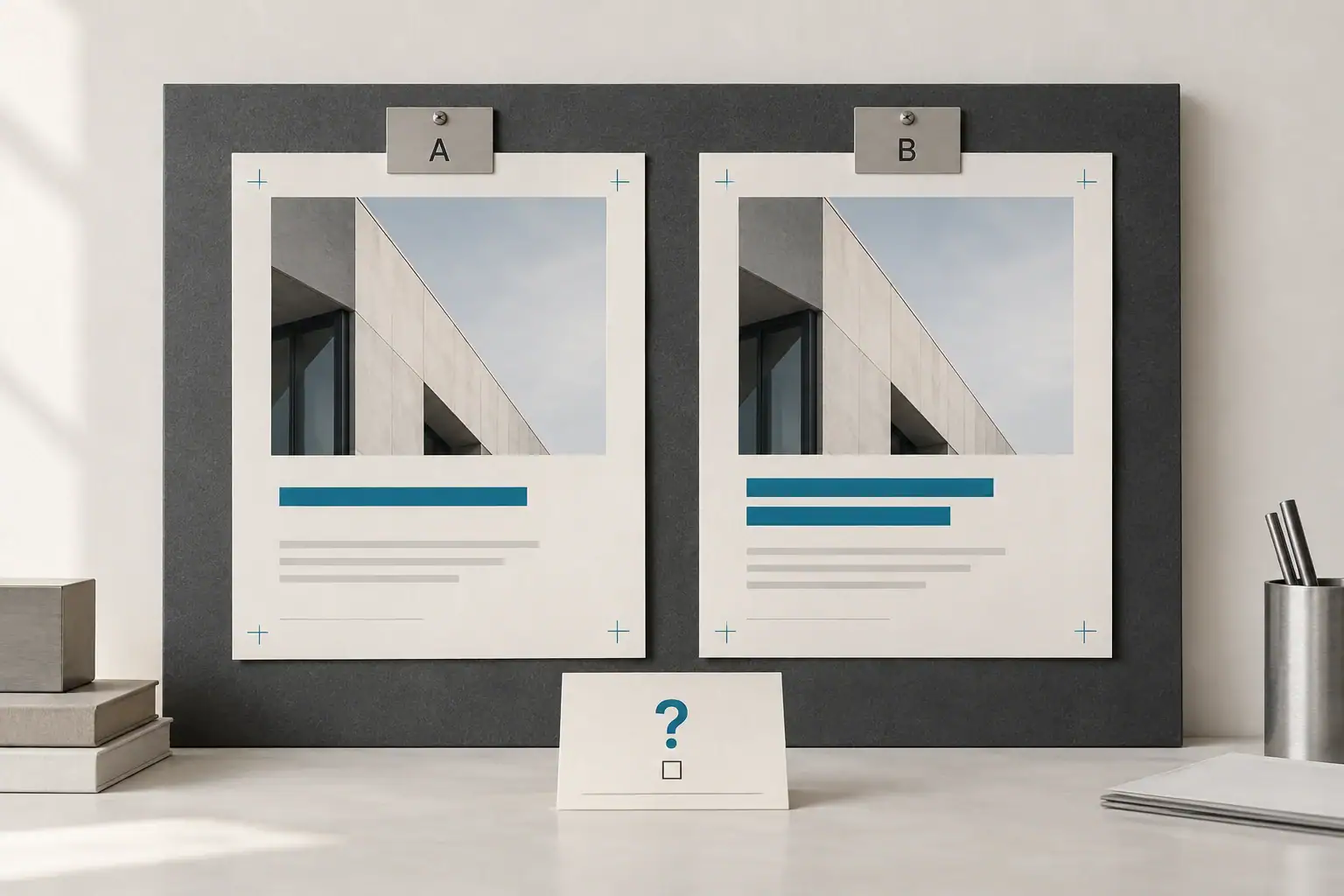 Two comparable campaign proofs isolate one creative change for a clear review.